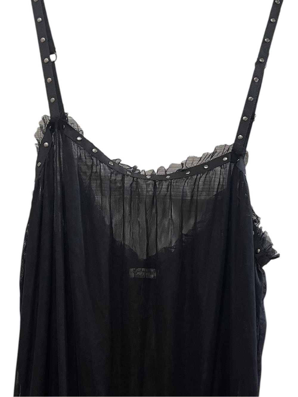 ❤️ NWOT! RARE Free People x Intimately FP Night Out Black Mesh Ruffle Maxi Dress - Picture 4 of 13